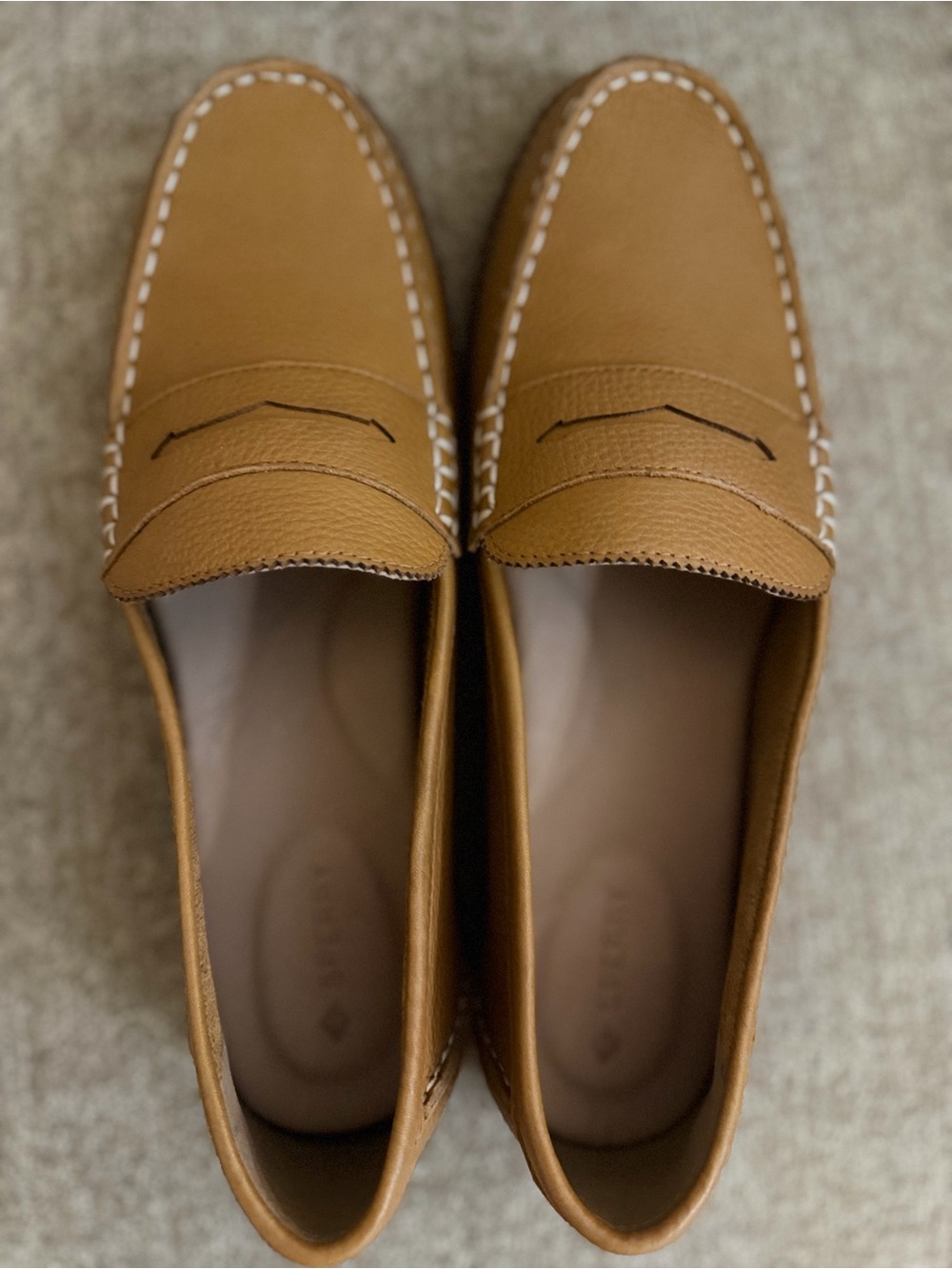 Sperry Women’s Seaport Tan Pebbled Leather Penny Loafers